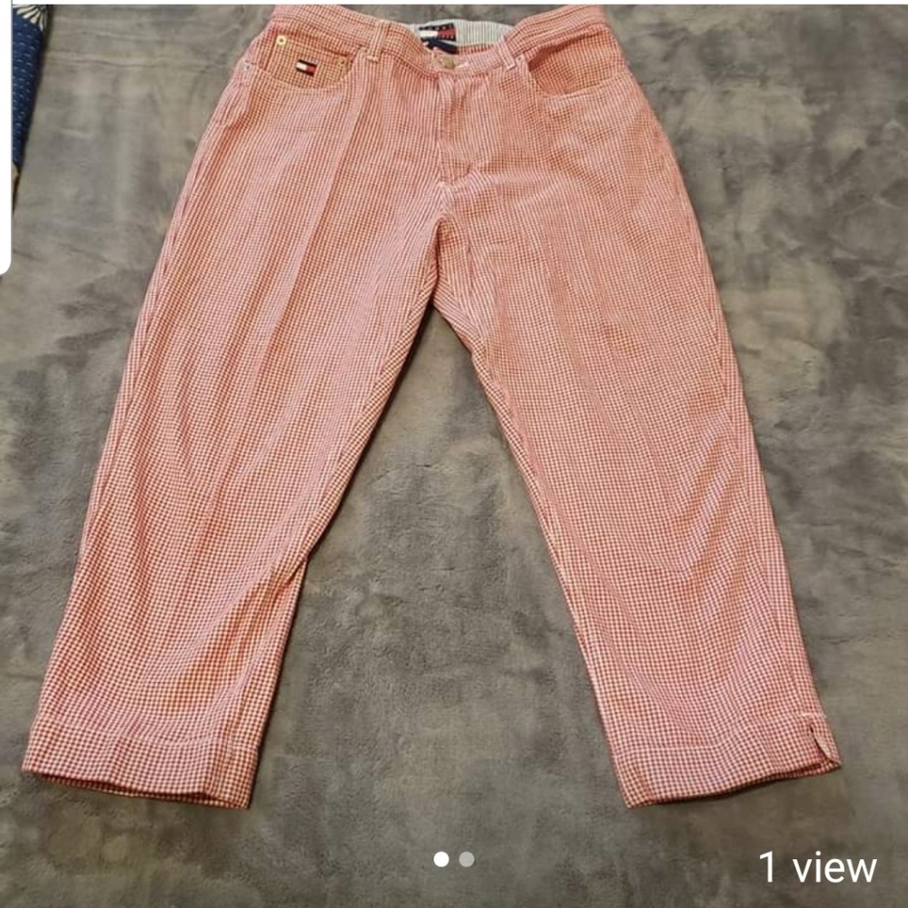 Tommy Hilfiger Red Gingham Picnic Pants